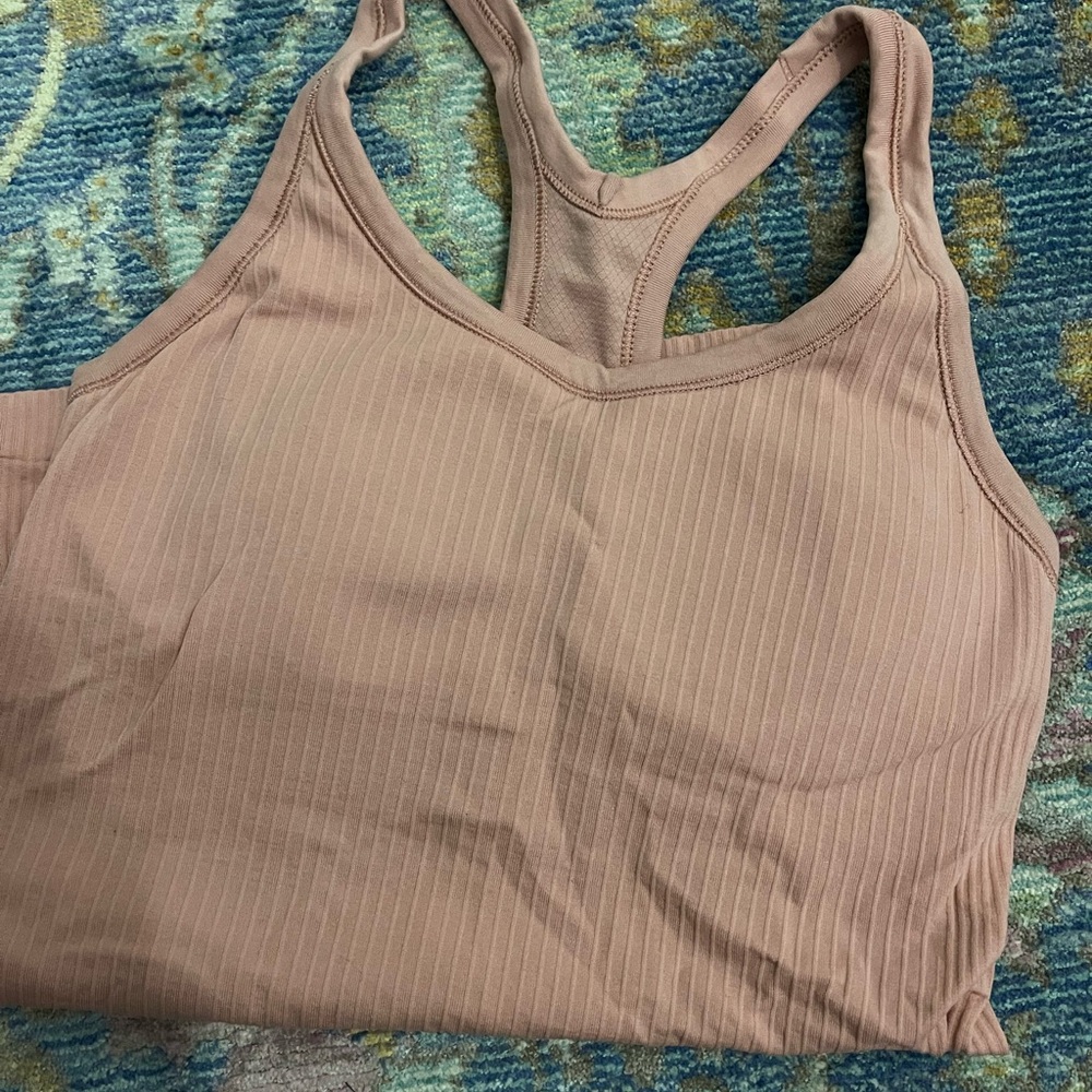Lululemon Athletica Tan Sports Bra with Ribbed Texture